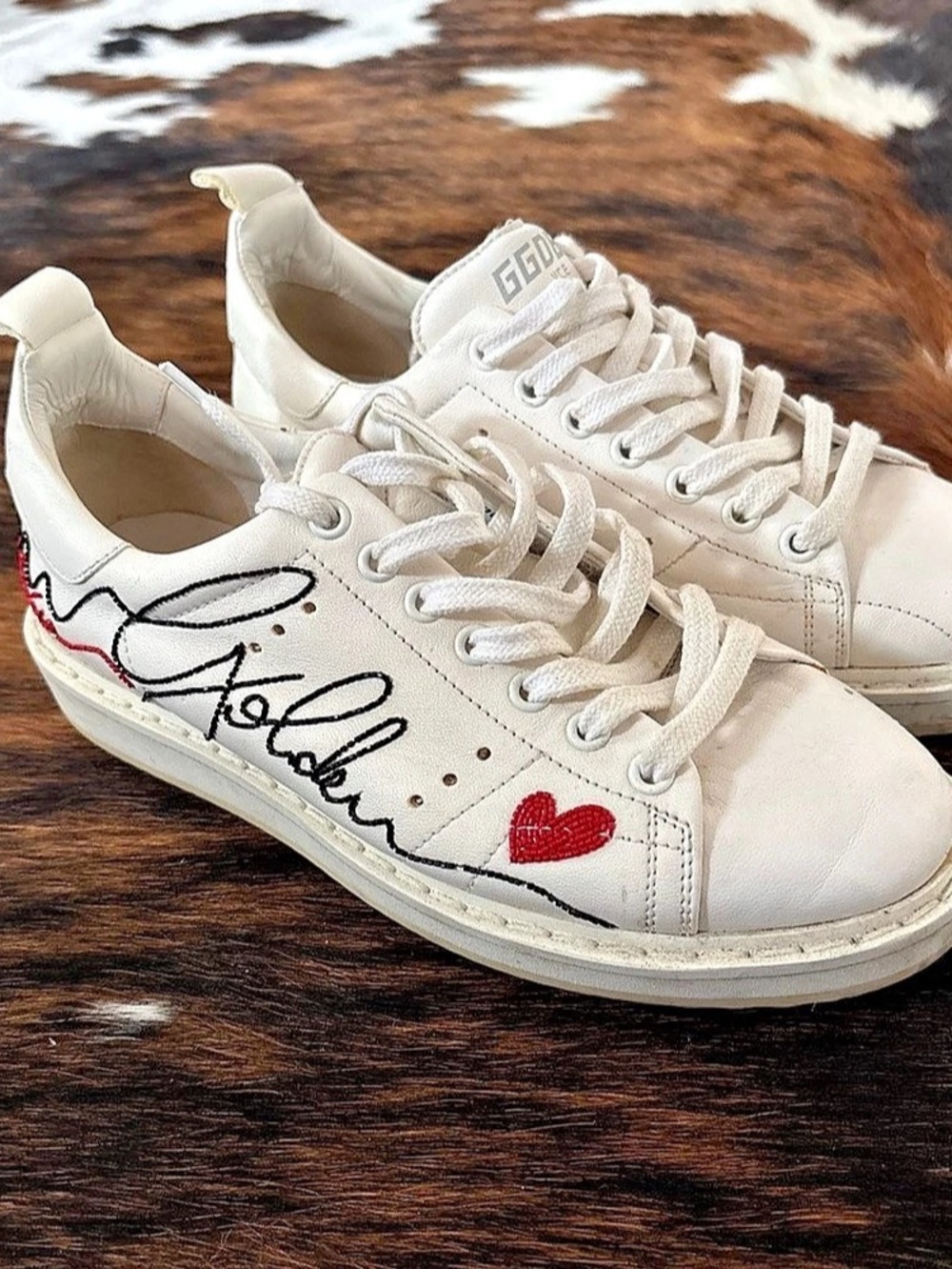 Golden Goose Starter Leather Sneaker Women's Sneakers White & Black